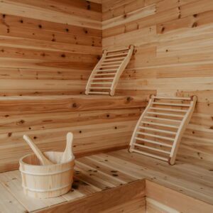 Inside a sauna