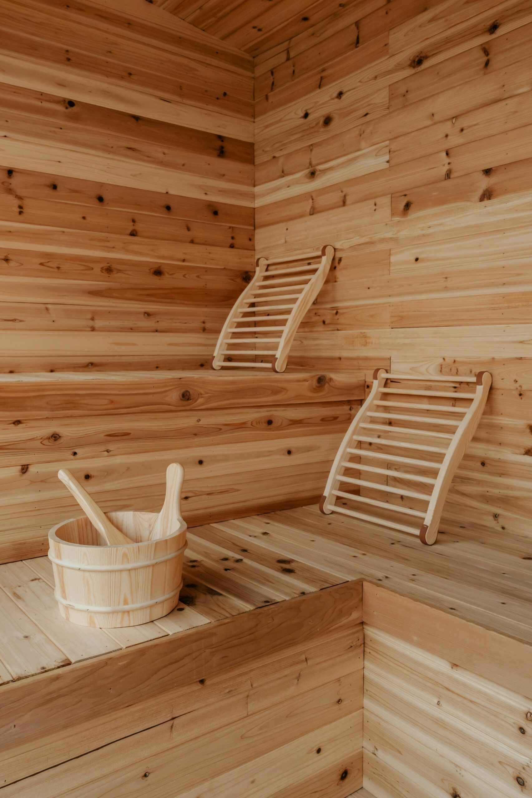 Inside a sauna